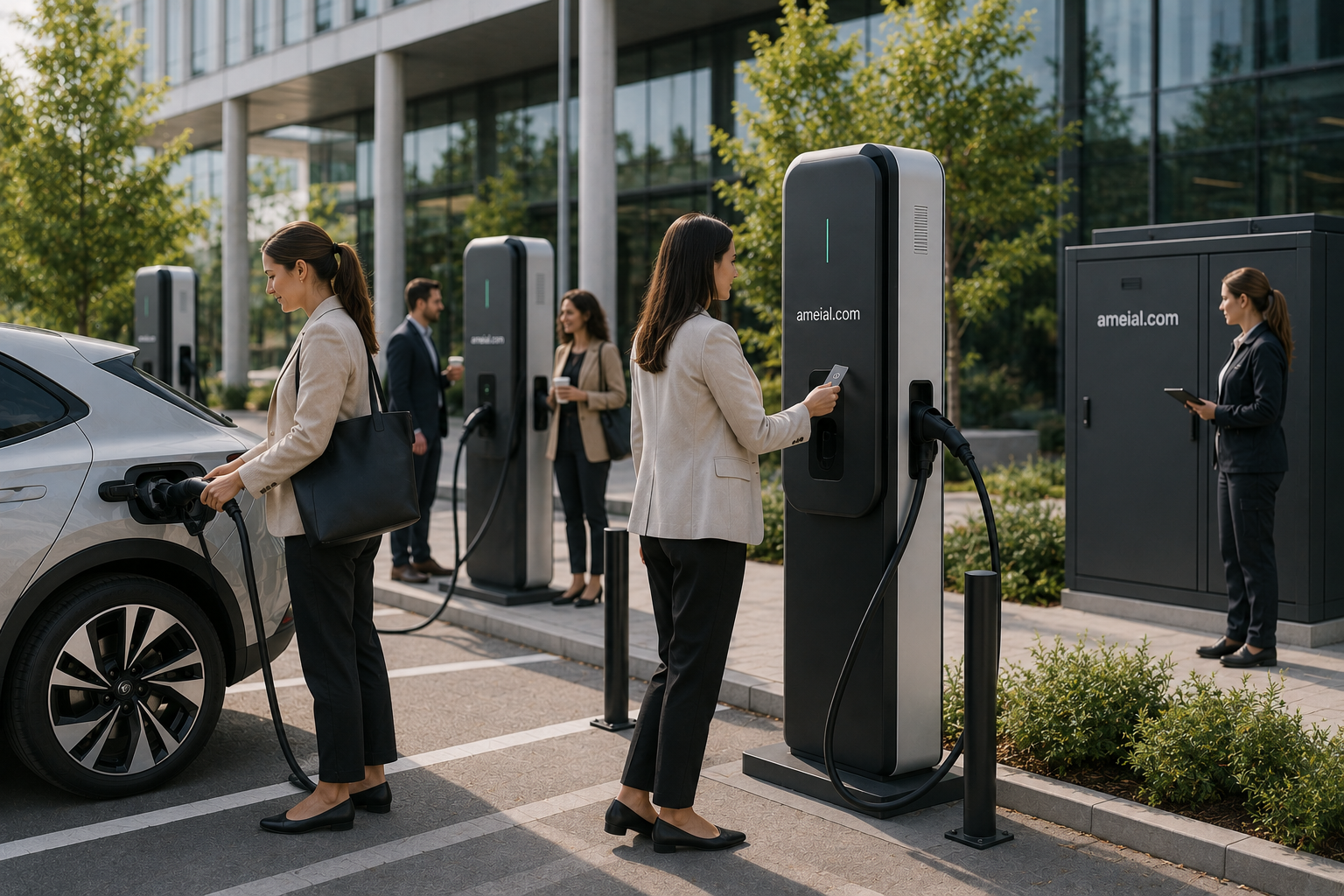 Infraestructura de carga EV para oficinas y parkings corporativos